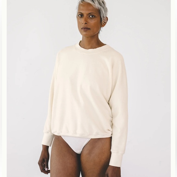 Aliya Wanek Hemp Cotton Blend AMI SWEATSHIRT - CREAM, M - Picture 4 of 9